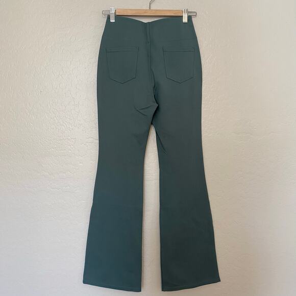 Halara Flex High Waisted Flare Leg Work Pants Womens Size XS Trousers Green - Picture 3 of 8